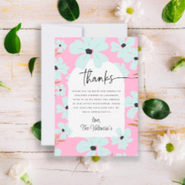 En liten WildblomBoho Rosa Girl Baby Shower Tack Kort