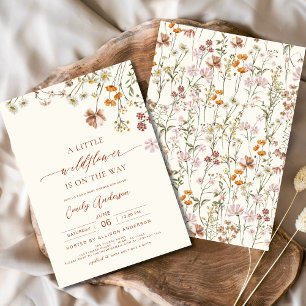 En liten WildblomBoho Terracotta Baby Shower Inbjudningar