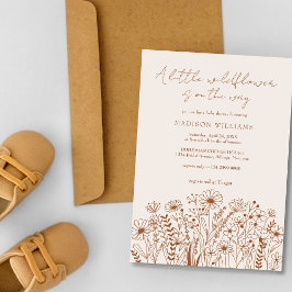 En liten WildblomBoho Terracotta Baby Shower Inbjudningar