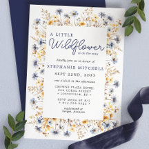En liten WildblomBoho Watercolor Baby Shower