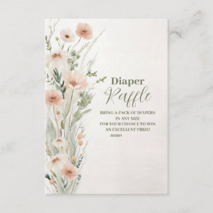 En liten Wildblomflicka Diapper Raffle Tilläggskort