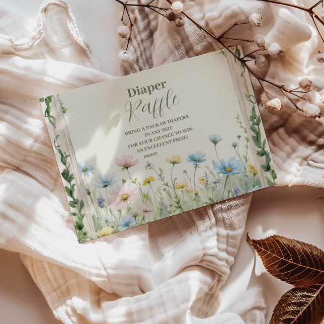 En liten Wildblomflicka Diapper Raffle Tilläggskort (Skapare uppladdad)
