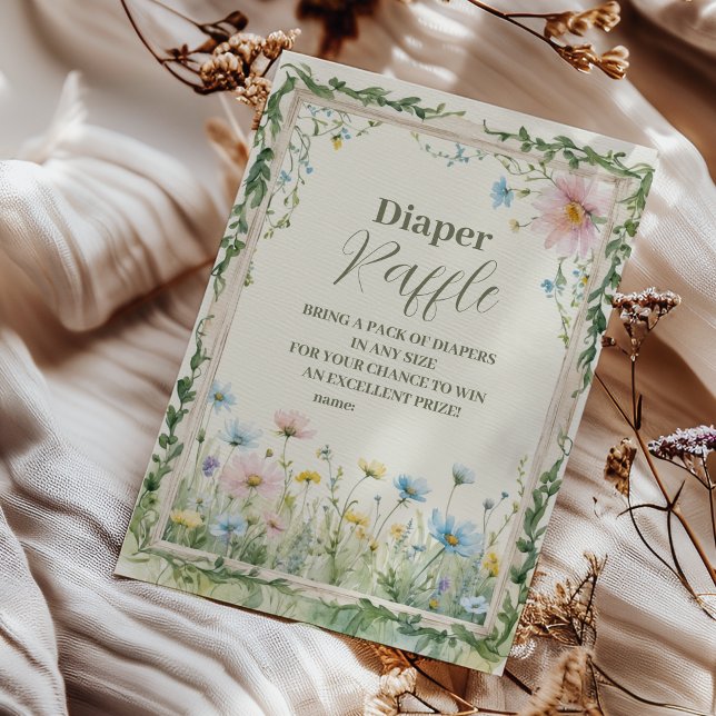En liten Wildblomflicka Diapper Raffle Tilläggskort (Skapare uppladdad)