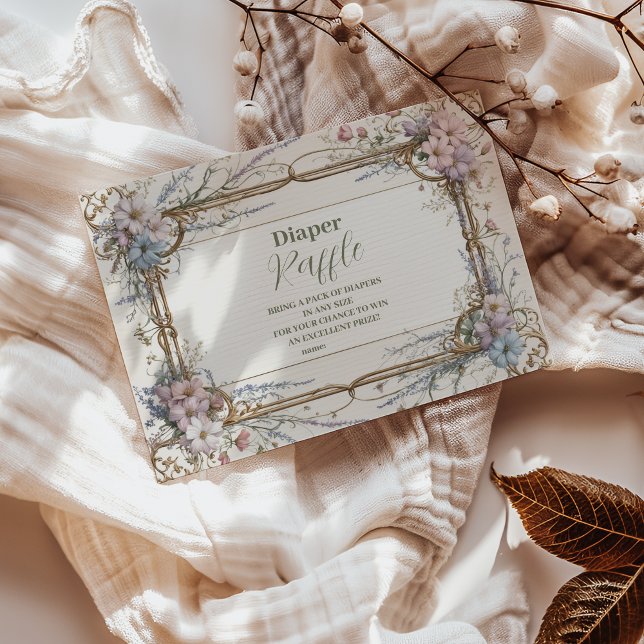 En liten Wildblomflicka Diapper Raffle Tilläggskort (Skapare uppladdad)