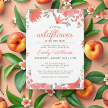 En liten Wildblomflicka Peach Baby Shower