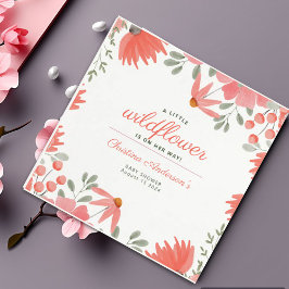 En liten Wildblomflicka Peach Baby Shower Pappersservett