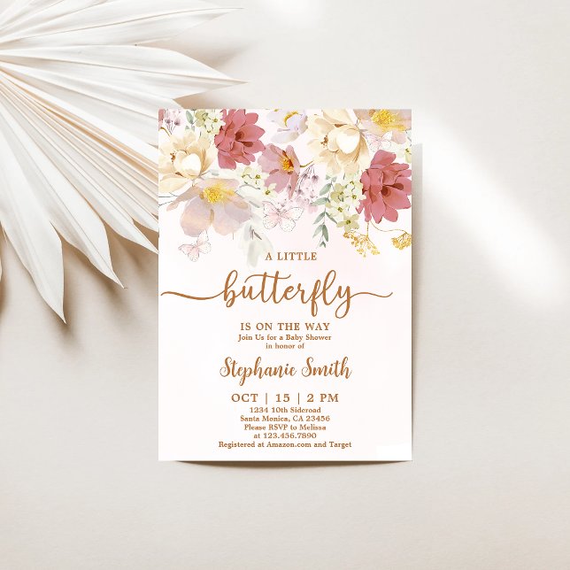 En liten Wildblomma är på väg att bli en barnstöds Inbjudningar (Skapare uppladdad)