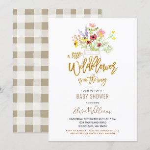 En liten Wildblomma är på väg som Baby Shower Inbjudningar