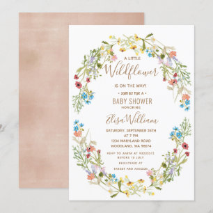 En liten Wildblomma är på väg som Baby Shower Inv Inbjudningar