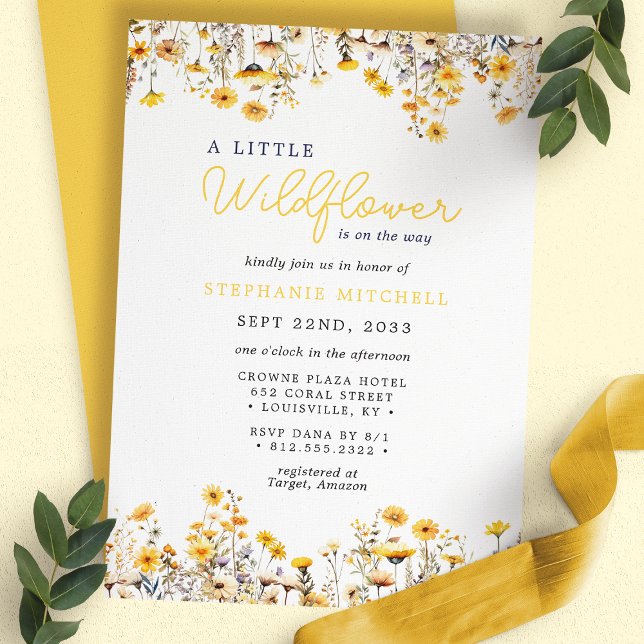 En liten Wildblomma är på väg som Boho Baby Shower Inbjudningar (Skapare uppladdad)
