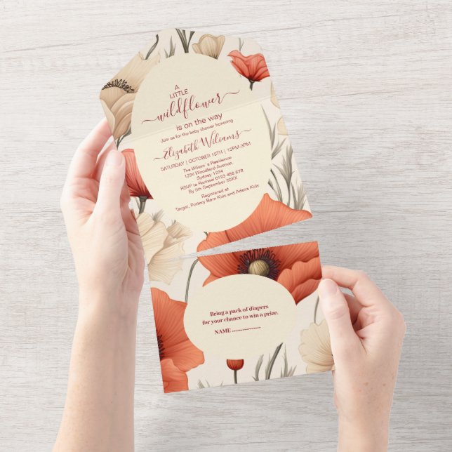 En liten Wildblomma Baby Shower (Avrivbar del)
