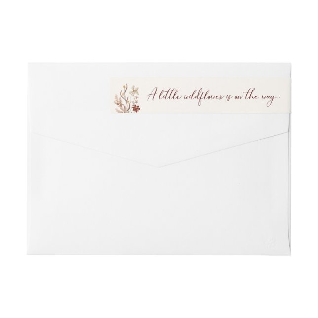 En liten Wildblomma Baby Shower Etikettband (Baksidan)