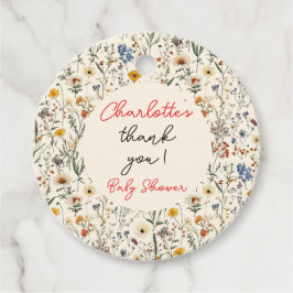 En liten Wildblomma Baby Shower Gåvor Etiketter