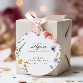 En liten Wildblomma Baby Shower Gåvor Etiketter