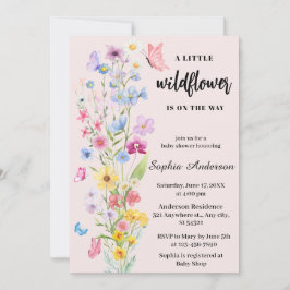 En liten Wildblomma Baby Shower Inbjudningar
