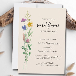 En liten Wildblomma Baby Shower Inbjudningar