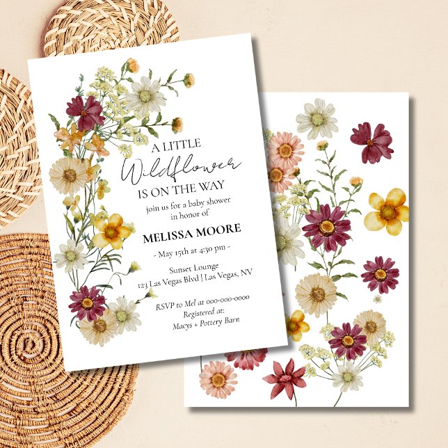 En liten Wildblomma Baby Shower Inbjudningar (Skapare uppladdad)