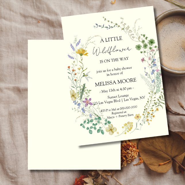 En liten Wildblomma Baby Shower Inbjudningar (Skapare uppladdad)