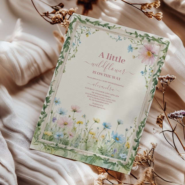 En liten Wildblomma Baby Shower Inbjudningar (Skapare uppladdad)