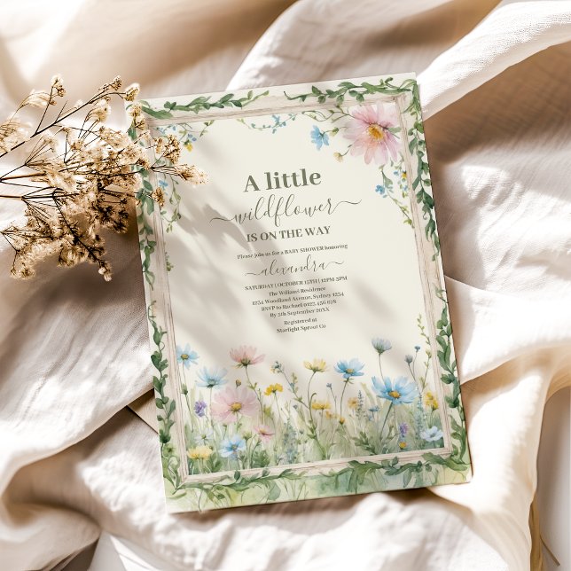En liten Wildblomma Baby Shower Inbjudningar (Skapare uppladdad)