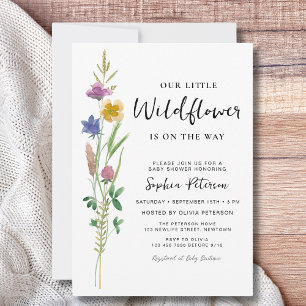 En liten Wildblomma Baby Shower Inbjudningar