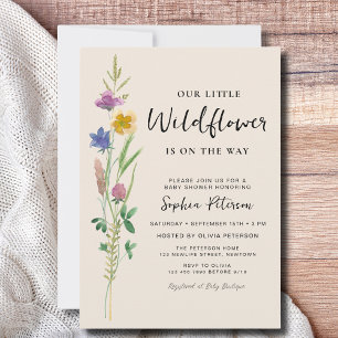 En liten Wildblomma Baby Shower Inbjudningar