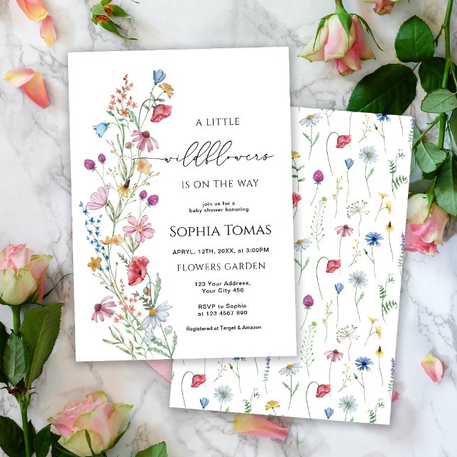 En liten Wildblomma Baby Shower Inbjudningar (Skapare uppladdad)