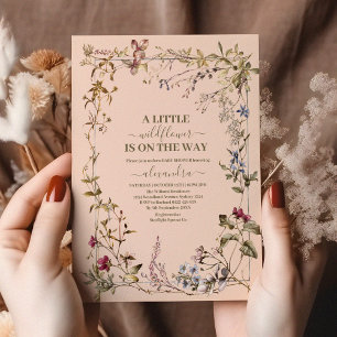 En liten Wildblomma Baby Shower Inbjudningar