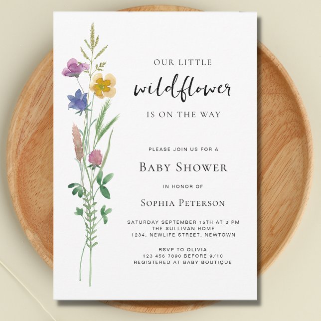 En liten Wildblomma Baby Shower Inbjudningar (Skapare uppladdad)