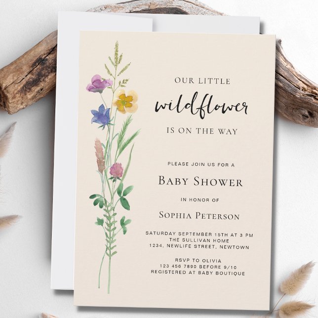 En liten Wildblomma Baby Shower Inbjudningar (Skapare uppladdad)
