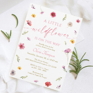 En liten Wildblomma Baby Shower Inbjudningar