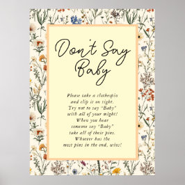 En liten Wildblomma Baby Shower Poster