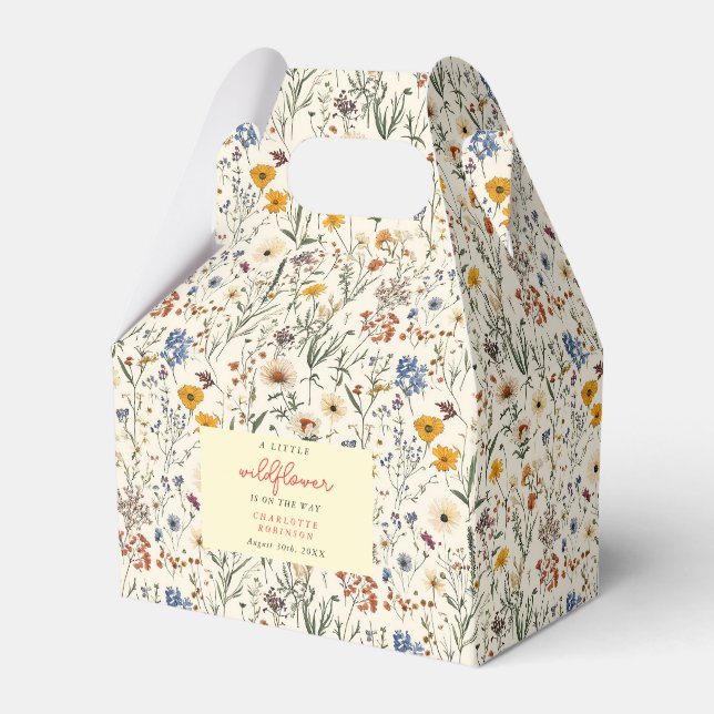 En liten Wildblomma Baby Shower Presentaskar (Framsidan Sidan)