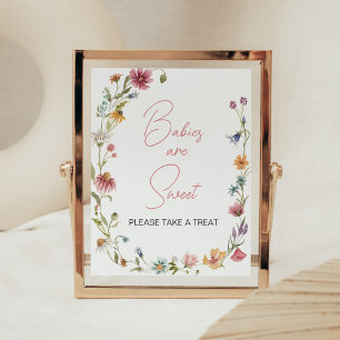 En liten Wildblomma Baby Shower Spädbarn är Sweet Poster