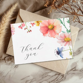 En liten Wildblomma Baby Shower Tack Kort