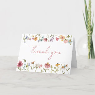 En liten Wildblomma Baby Shower Tack Kort