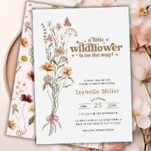 En liten Wildblomma Blommigt Baby Shower