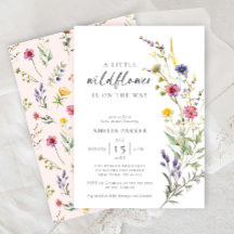 En liten Wildblomma Blommigt Baby Shower