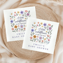 En liten Wildblomma Blommigt Girls Baby Shower Pappersservett