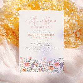 En liten Wildblomma | Boho Flicka Baby Shower Inbjudningar