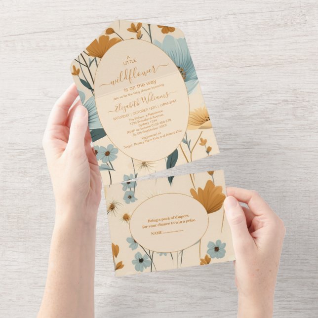 En liten Wildblomma Boho Nature Theme Baby Shower (Avrivbar del)