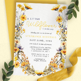 En liten Wildblomma Gult Boho Baby Shower Inbjudningar