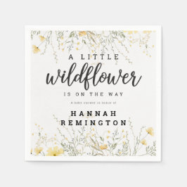 En liten Wildblomma Gult Vattenfärgsbabyskor Pappersservett