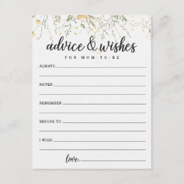 En liten Wildblomma Gult Vattenfärgsbabyskor Tilläggskort