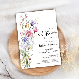 En liten Wildblomma Rustic Boho Blommigt Baby Show Inbjudningar