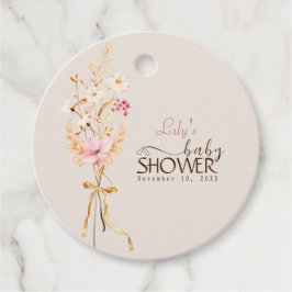 En liten Wildblomma Rustic Boho Nature Baby Shower Gåvor Etiketter
