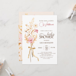 En liten Wildblomma Rustic Boho Nature Baby Shower Inbjudningar