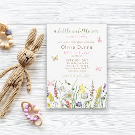 En liten Wildblommes vattenfärgsbabyskare Inbjudningar