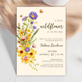 En liten Wildblommor Boho Baby Shower Inbjudningar