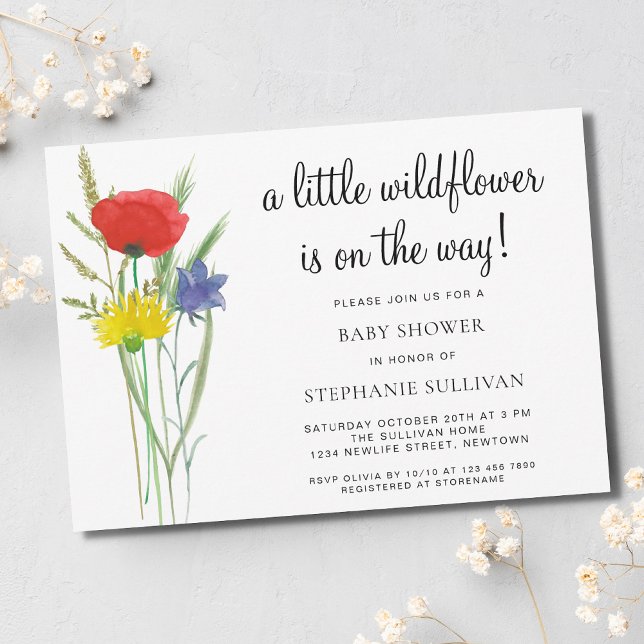 En liten Wildblommor Boho Baby Shower Inbjudningar (Skapare uppladdad)